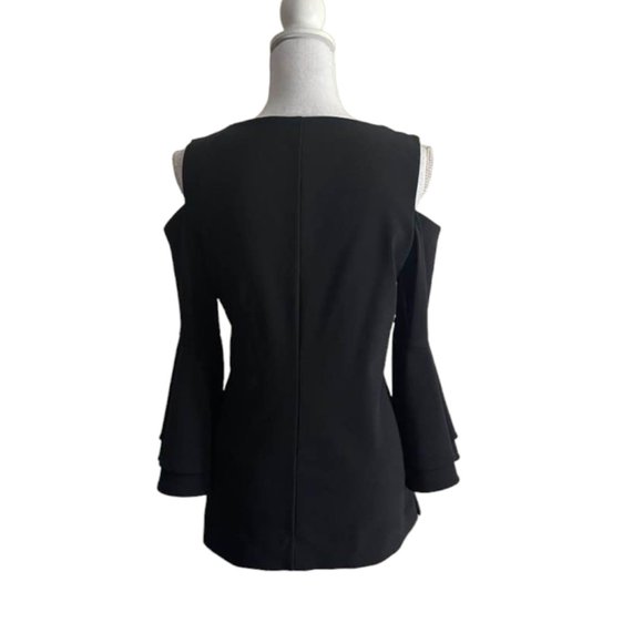 Boston Proper Travel Collection Cold Shoulder Double Ruffle Long Sleeves… - Picture 3 of 16